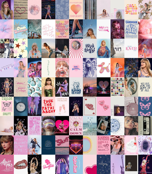 Taylor Swift Aesthetic Poster Collage Kit For Bedroom and Living Room